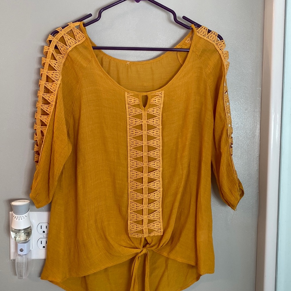 Mustard yellow blouse